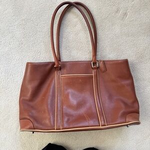 Vintage Coach Hampton Brown Leather Tote Bag